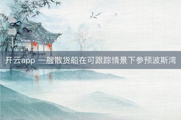 开云app 一艘散货船在可跟踪情景下参预波斯湾