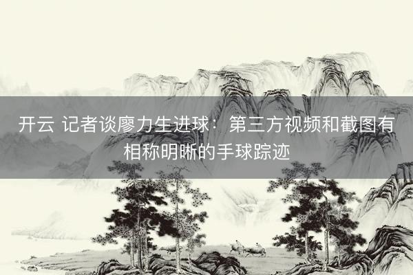 开云 记者谈廖力生进球：第三方视频和截图有相称明晰的手球踪迹